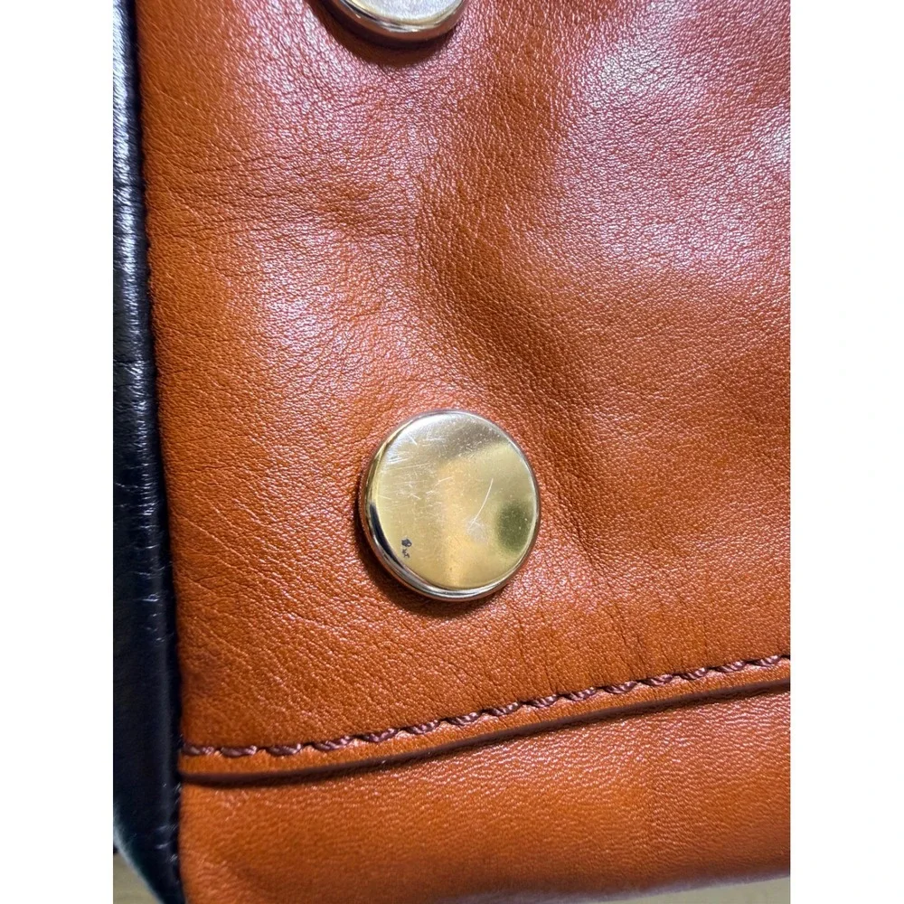 Fossil Sydney Satchel Brown Black Leather Crossbody Bag ZB5932